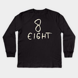 Hand Drawn Letter Number 8 Eight Kids Long Sleeve T-Shirt